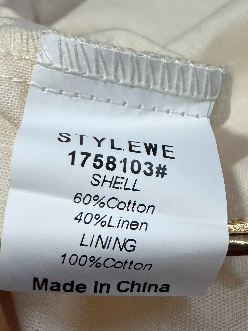 STYLEWE Cream Of-The-Shoulder Puff Sleeve Dress with Black Trim - Picture 9 of 12